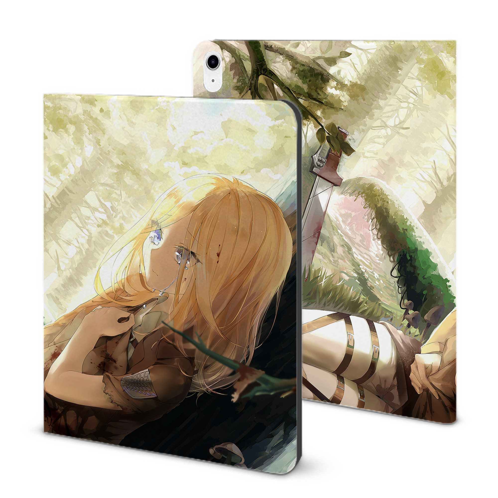 （画像用） 進撃の巨人 Attack on Titan IPad ケース ブック型 PUレザー TPU 耐衝撃 軽量 薄型 ペン収納なし 全面保護 IPad 各モデル対応
